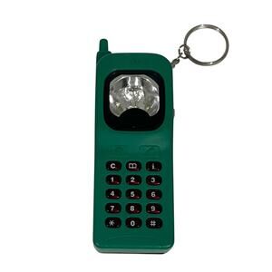 Vintage 90s Cell Phone Keychain Block/Brick Phone Plastic Green DOES NOT WORK